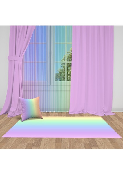 Pembe Düz Fon Perde 1, Ithal Kumaş, Çocuk ve Bebek Odası Fon Perde - 1 Kanat