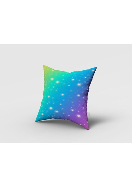 Renk Geçişli ve Yıldızlı, Mavi, Yeşil, Sarı, Ithal Kumaş, Çocuk ve Genç Odası Fon Perde - 1 Kanat fırsatları