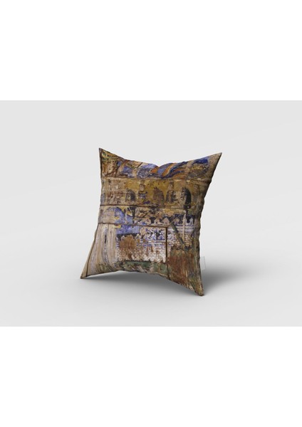 Etnik Mısır Modern, Kahverengi, Mavi, Oturma Odası, Salon, Fon Perde - 1 Kanat modelleri