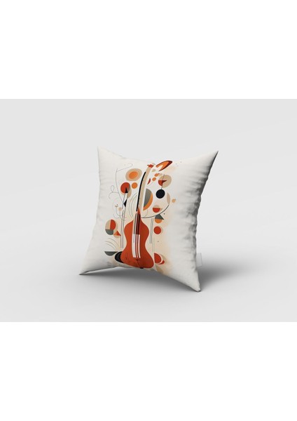 Sulu Boya Efektli Gitar, Beyaz, Kırmızı, Oturma Odası, Salon, Fon Perde - 1 Kanat modelleri