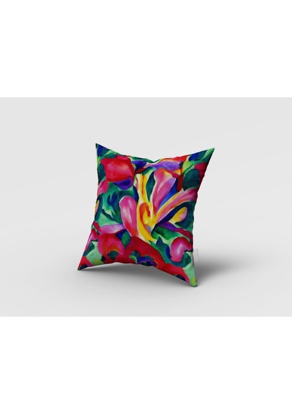 Modern, Soyut, Rengarenk Desenli, Kırmızı, Sarı, Yeşil, Oturma Odası, Salon, Fon Perde - 1 Kanat modelleri