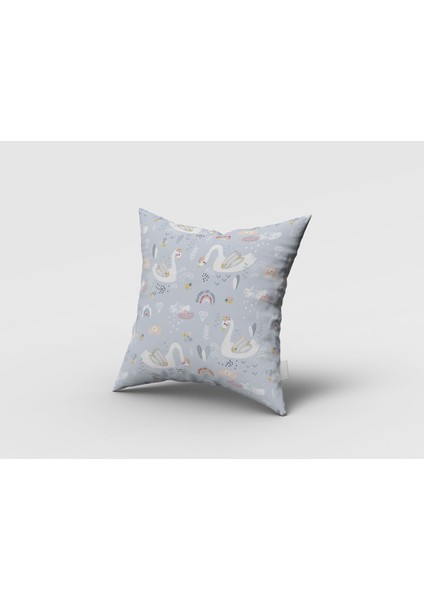 Kuğu Desenli, Gri, Beyaz, Çocuk Odası Perde, Oturma Odası, Salon, Fon Perde - 1 Kanat fırsatları