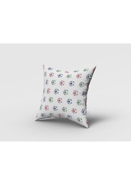 Futbol Topu, Beyaz, Mavi, Yeşil, Ithal Kumaş, Çocuk Odası, Bebek Odası Fon Perde - 1 Kanat fırsatları