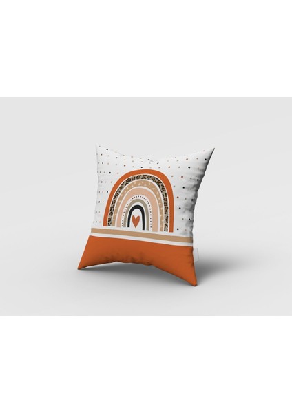 Gökkuşağı ve Puantiyeler, Kahverengi, Beyaz, Ithal Kumaş, Çocuk ve Genç Odası Fon Perde - 1 Kanat fırsatları