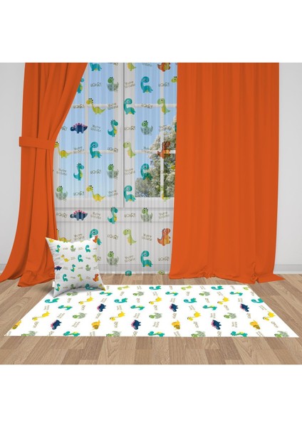 Turuncu, Düz Fon Perde, Ithal Kumaş, Çocuk ve Bebek Odası Fon Perde - 1 Kanat