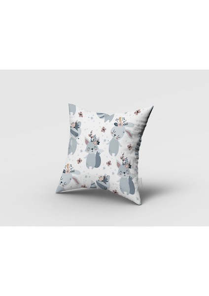 Tavşan ve Kokarca, Beyaz, Gri, Ithal Kumaş, Çocuk ve Bebek Odası Fon Perde - 1 Kanat fırsatları