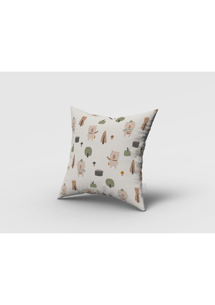 Bal Kabaklı Kış Ayıları, Yeşil, Kremrengi, Ithal Kumaş, Çocuk ve Bebek Odası Fon Perde - 1 Kanat fırsatları