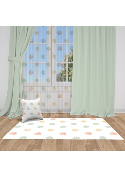 Su Yeşili, Düz Fon Perde 2, Ithal Kumaş, Çocuk ve Bebek Odası Fon Perde - 1 Kanat