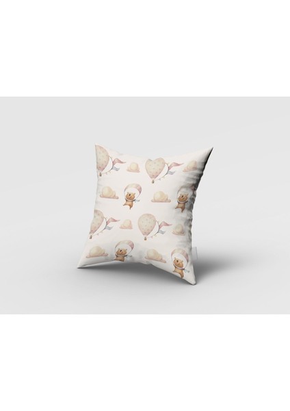 Paraşütlü Sevimli Ayı, Beyaz, Ithal Kumaş, Çocuk ve Bebek Odası Fon Perde - 1 Kanat fırsatları