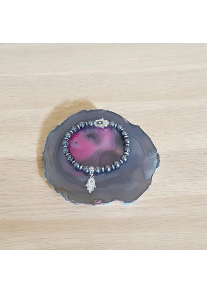 Gri Lav Taşı Bileklik Hamsa Fatma Ana Eli Doğal Taş Bileklik Nazar Boncuk Model Lav Taşı modelleri