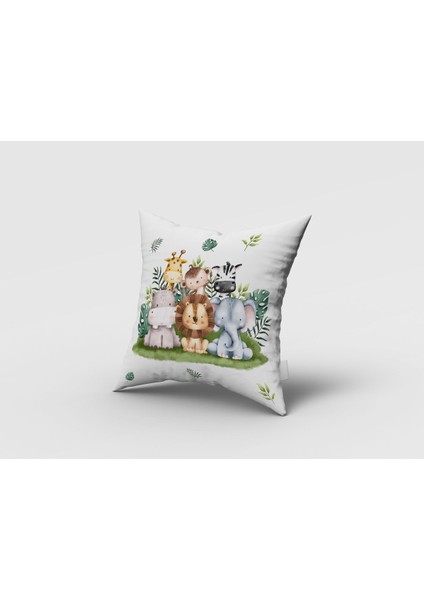 Safari Suluboya, Beyaz, Sarı, Ithal Kumaş, Çocuk ve Bebek Odası Fon Perde - 1 Kanat fırsatları