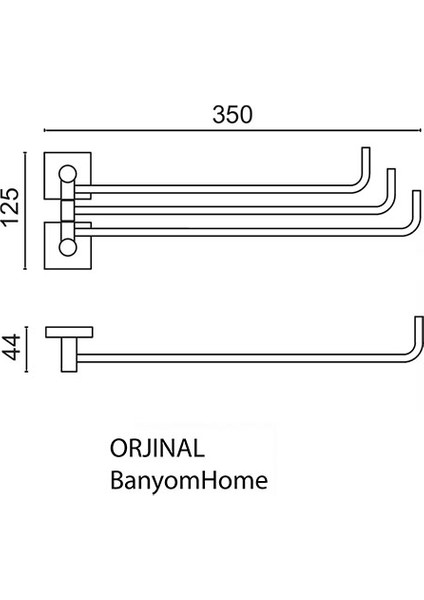 VZ10-013 Paslanmaz Pirinç 3'lü Döner Havluluk fiyatları
