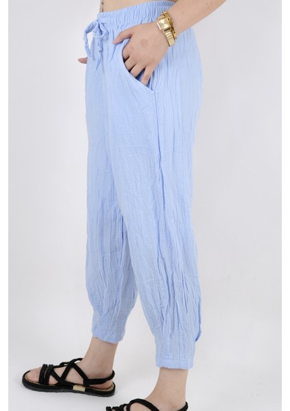 Kadın Paça Pileli Müslin Pantolon fiyatları