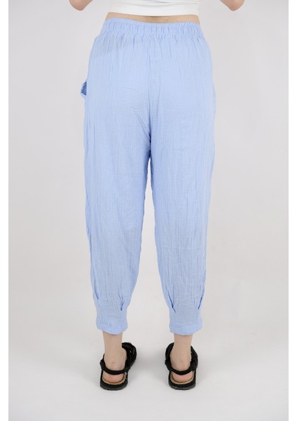 Kadın Paça Pileli Müslin Pantolon modelleri
