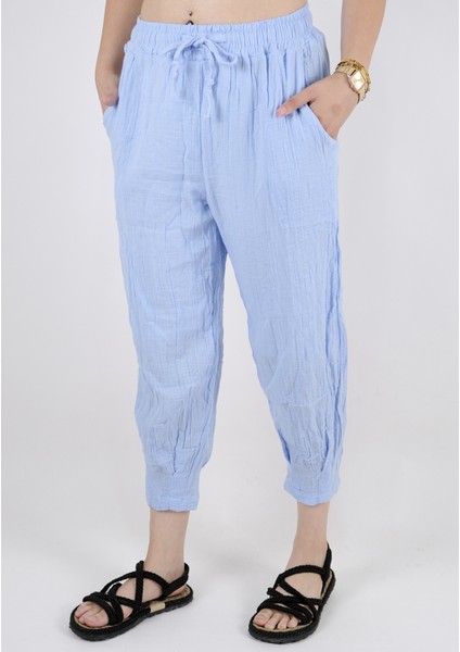 Kadın Paça Pileli Müslin Pantolon fırsatları