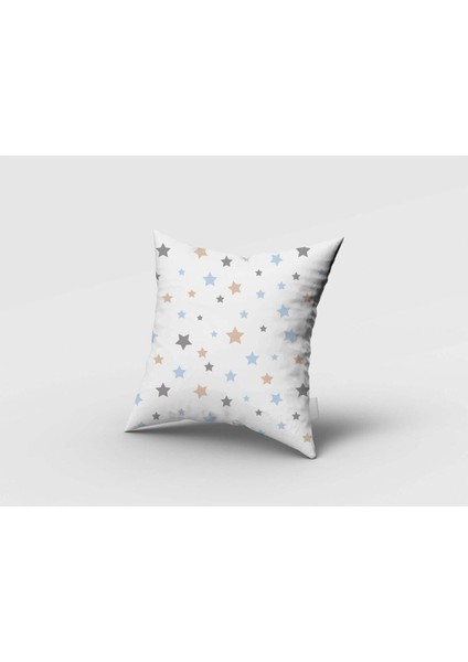 Bej, Mavi, Gri Yıldızlar, Ithal Kumaş, Çocuk ve Bebek Odası Fon Perde - 1 Kanat fırsatları