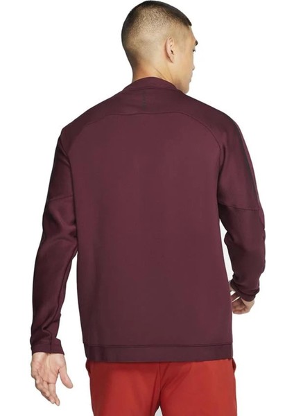 Pro Dri Fit Full Zip Sportswear Jacket Erkek Fermuarlı Spor Ceket Bordo