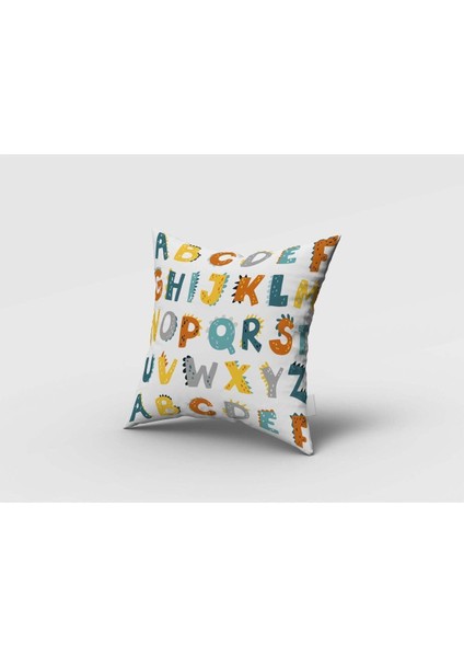 Alfabe, Mavi, Sarı, Kırmızı, Yeşil, Harfler, Ithal Kumaş, Çocuk ve Bebek Odası Fon Perde - 1 Kanat fırsatları