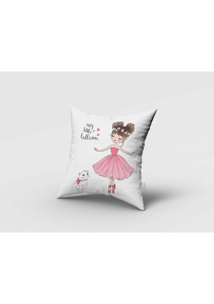 Dans Eden Balerin Kızlar, Pembe, Beyaz, Ithal Kumaş, Çocuk ve Bebek Odası Fon Perde - 1 Kanat fırsatları