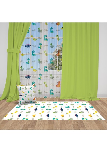 Açık Yeşil, Düz Fon Perde, Ithal Kumaş, Çocuk ve Bebek Odası Fon Perde - 1 Kanat
