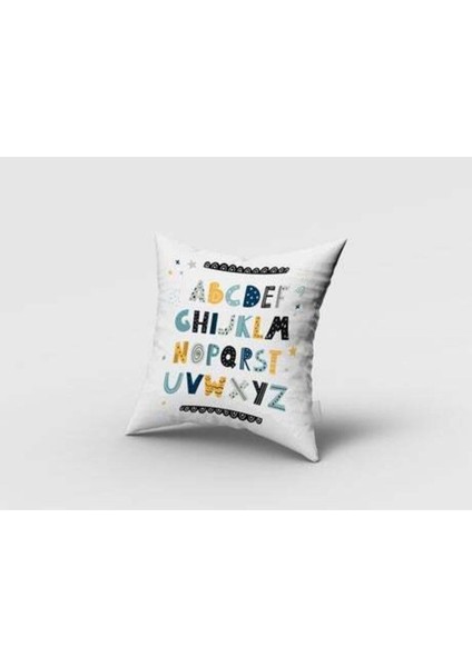 Renkli Harfler, Beyaz, Turuncu, Siyah, Ithal Kumaş Çocuk ve Bebek Odası Fon Perde - 1 Kanat fırsatları