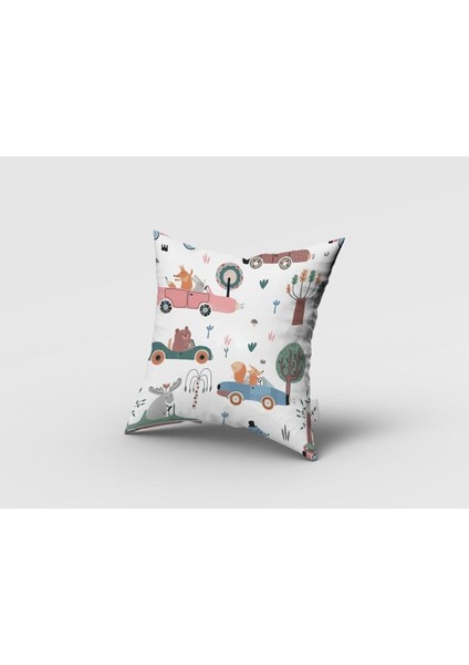 Sulu Boya Efektli, Renkli Arabalar, Beyaz, Ithal Kumaş, Çocuk ve Bebek Odası Fon Perde - 1 Kanat fırsatları