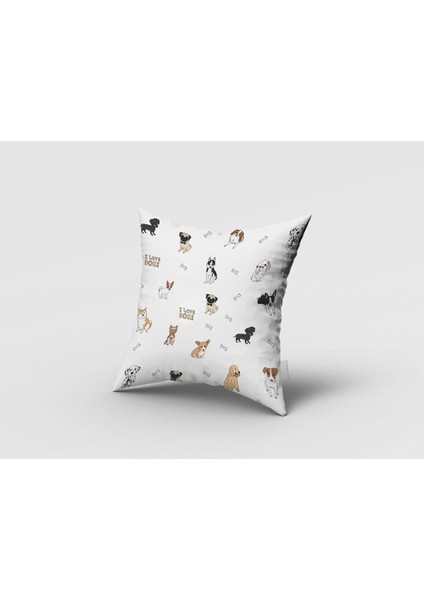 Yavru Köpekler, Beyaz, Siyah, Ithal Kumaş, Çocuk ve Bebek Odası Fon Perde - 1 Kanat fırsatları