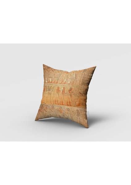 Antik Mısır, Piramit Desenli, Kahverengi, Ithal Kumaş, Genç Odası, Oturma Odası, Fon Perde - 1 Kanat modelleri