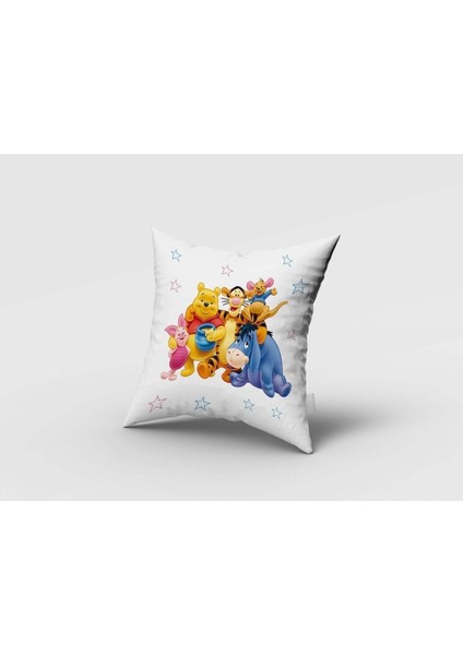 Winnie The Pooh ve Arkadaşları, Beyaz, Sarı, Ithal Kumaş, Çocuk ve Bebek Odası Fon Perde - 1 Kanat fırsatları