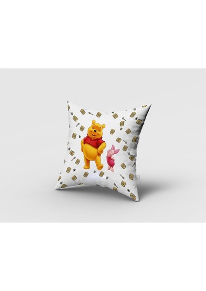 Winnie The Pooh, Beyaz, Sarı, Ithal Kumaş, Çocuk ve Bebek Odası Fon Perde - 1 Kanat fırsatları