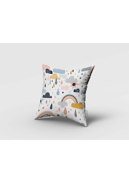 Pembe ve Mavi Gökkuşağı, Ithal Kumaş, Çocuk ve Bebek Odası Fon Perde - 1 Kanat fırsatları