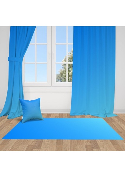 Mavi Geciş, Ithal Kumaş, Çocuk ve Bebek Odası Fon Perde - 1 Kanat