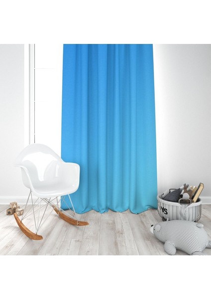 Mavi Geciş, Ithal Kumaş, Çocuk ve Bebek Odası Fon Perde - 1 Kanat modelleri