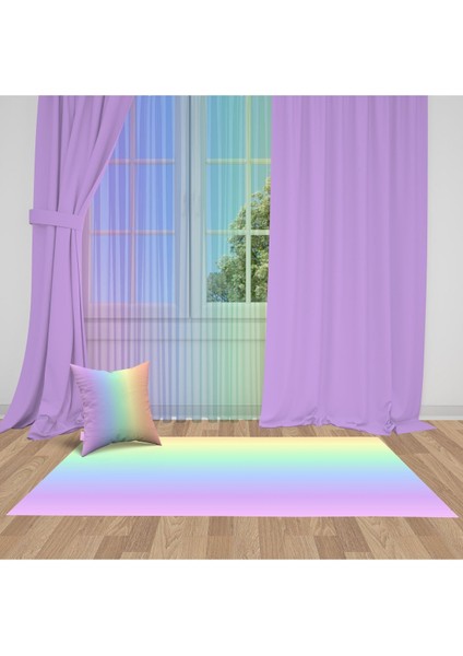 Mor Düz Fon Perde 1, Ithal Kumaş, Çocuk ve Bebek Odası Fon Perde - 1 Kanat