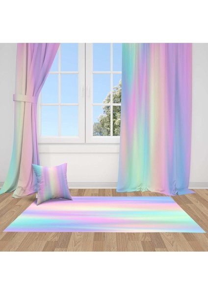 Rengarenk, Neon, Mor, Pembe, Yeşil, Ithal Kumaş, Çocuk ve Bebek Odası Fon Perde - 1 Kanat