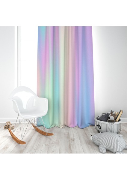 Rengarenk, Neon, Mor, Pembe, Yeşil, Ithal Kumaş, Çocuk ve Bebek Odası Fon Perde - 1 Kanat modelleri
