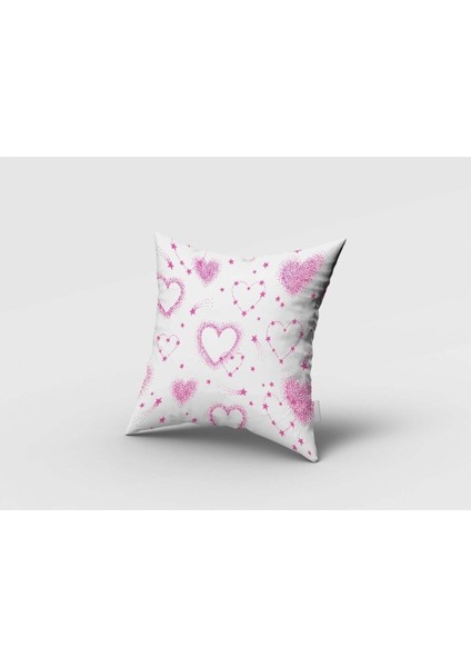 Pembe Kalpler, Pembe, Beyaz, Ithal Kumaş, Çocuk ve Bebek Odası Fon Perde - 1 Kanat fırsatları