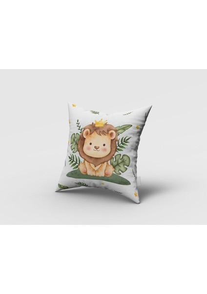 Aslan Kral, Beyaz, Kahverengi, Ithal Kumaş, Çocuk ve Bebek Odası Fon Perde - 1 Kanat fırsatları