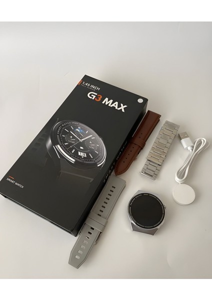 Watch Gt3 Max (3 Kordonlu) Bt Çağrı Destekli Akıllı Saat 300-400 Mah Siyah Yok