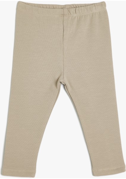 Basic Tayt Beli Lastikli Şardonlu Pamuklu