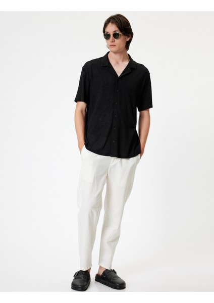 Kısa Kollu Gömlek Devrik Yaka Pamuk Karışımlı fiyatları