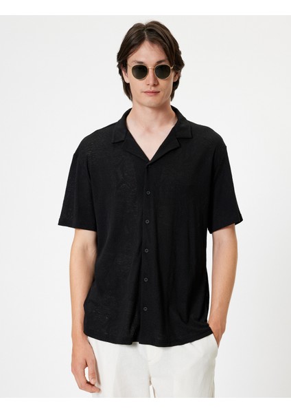 Kısa Kollu Gömlek Devrik Yaka Pamuk Karışımlı modelleri