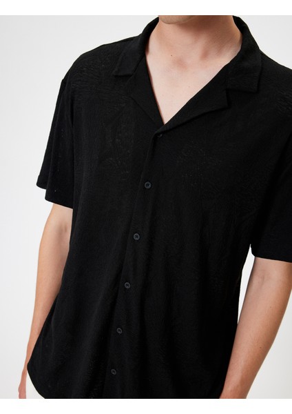 Kısa Kollu Gömlek Devrik Yaka Pamuk Karışımlı indirimleri