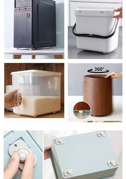 Çok Renkli Pratik 4lü 360 Derece Döner Tekerlek Bilyeli Eşya Kaydırma Aparatı Yapışkanlı Kolay Taşı fırsatları