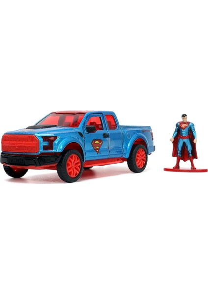 Dc Comics 1/32 Araba Modeli - Ford F 150 Raptor 2017 (Superman Figürü Dahil)