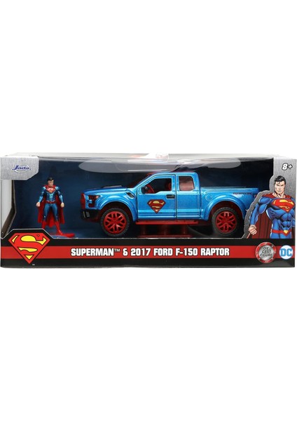 Dc Comics 1/32 Araba Modeli - Ford F 150 Raptor 2017 (Superman Figürü Dahil)