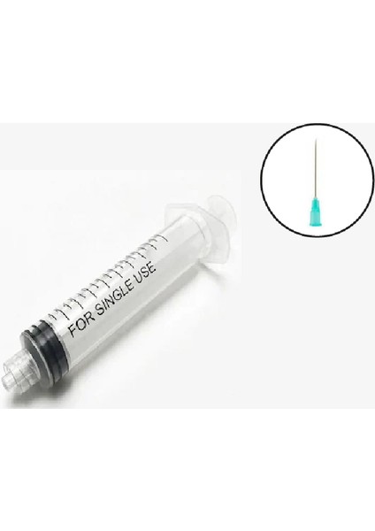20 ml Luer Lock Kilitli Yeşil Iğneli (50 Adet) Enjektör Steril 20 cc Şırınga 38MM 21G