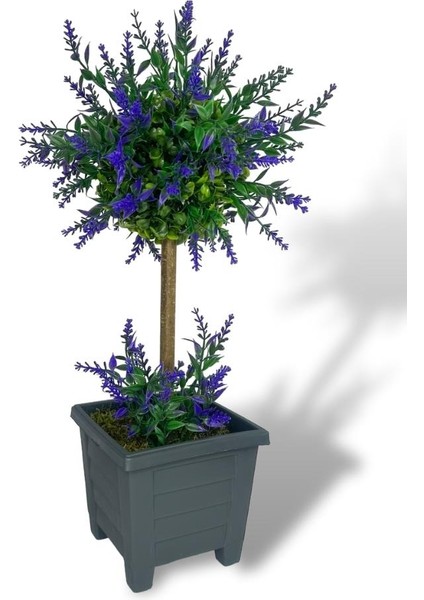 Bonsai Dekoratif Yapay Ağaç Mor Lavantalı Bonzai 48*25CM