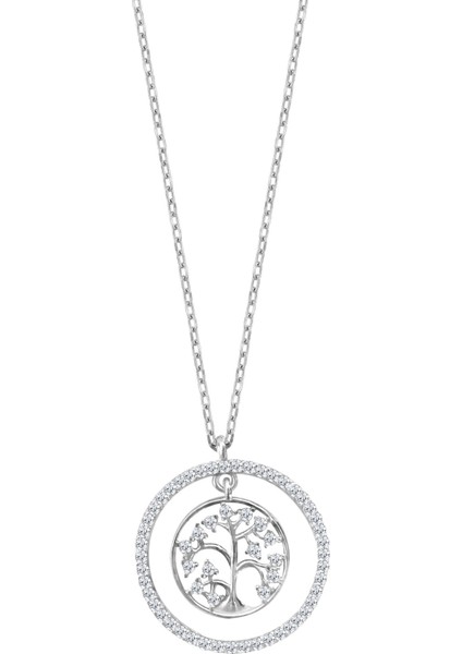 Hayat Ağacı 925 Ayar Gümüş Beyaz Renk Kolye