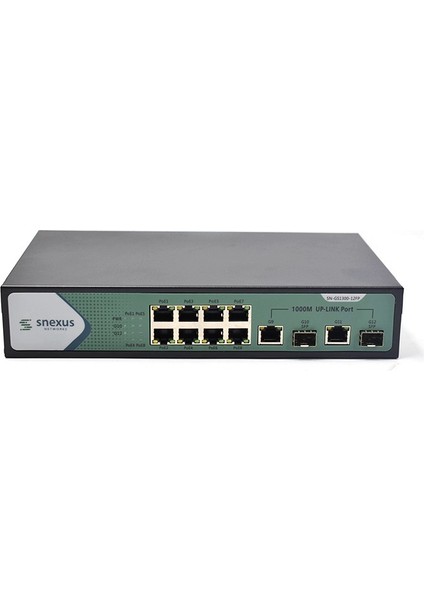 SN-GS1300-12FP 12 Port Gigabit Poe Switch 8 x 10/100/1000M Poe + 2 x 10/100/1000M RJ45 Uplink + 2 x Sfp Fiber (120 Watt Poe) Switch